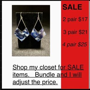 Elegant Blue and Black Geometric Earrings